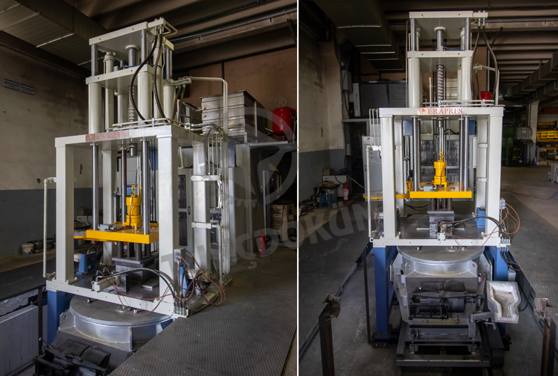 900 KG OCAK KAPASİTESİ OLAN 1000mm x 1400mm kolon aralıklı Alçak Basınç Döküm Makinesi